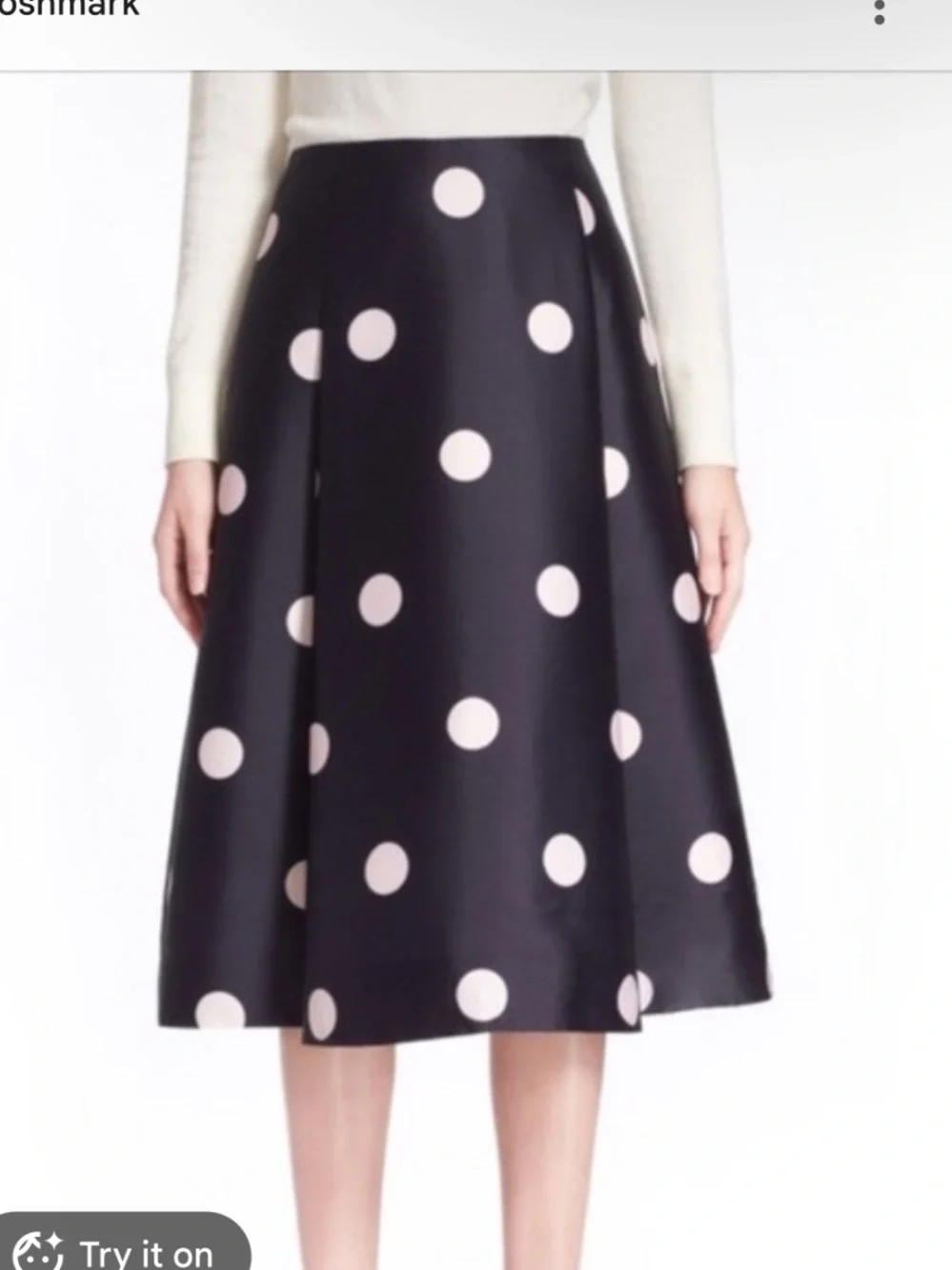 Kate Spade Navy A-Line Skirt with Polka Dots